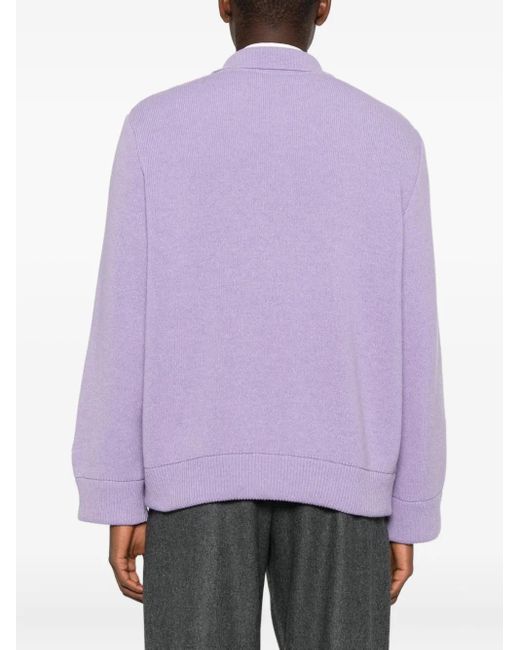 LC23 Purple Wool Blend Sweater for men