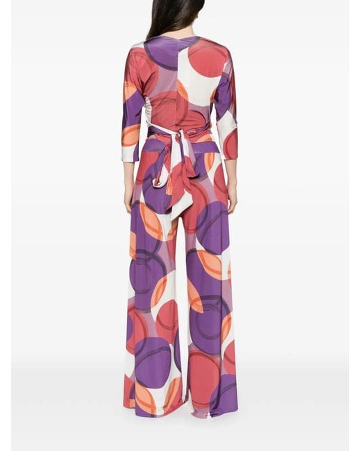 LE_RJTANGE® White Abstract-Print Wrap Blouse