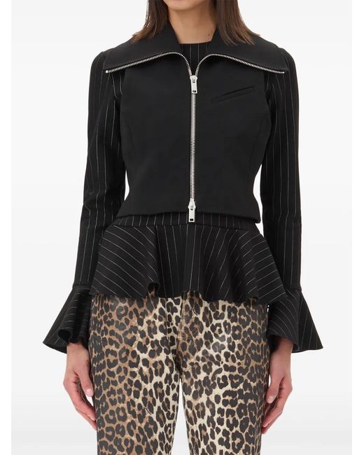 Ganni Black Zipped Vest