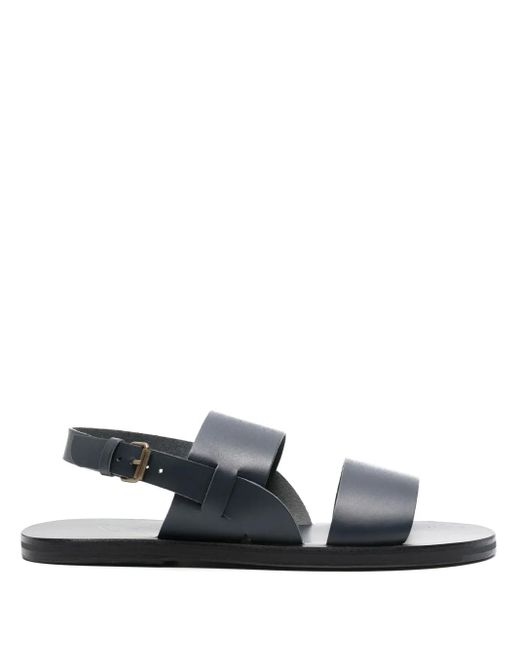 Ancient Greek Sandals White Irodotos Flat Leather Sandals for men