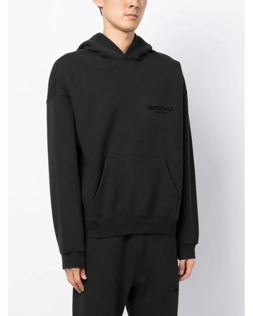 Fear Of God Black Logo-Print Hoodie for men