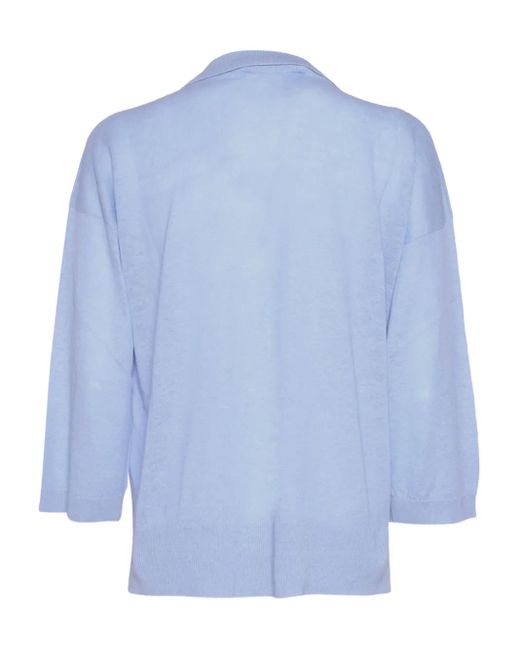 FILIPPO DE LAURENTIIS Blue Three-Quarter-Sleeve Top for men