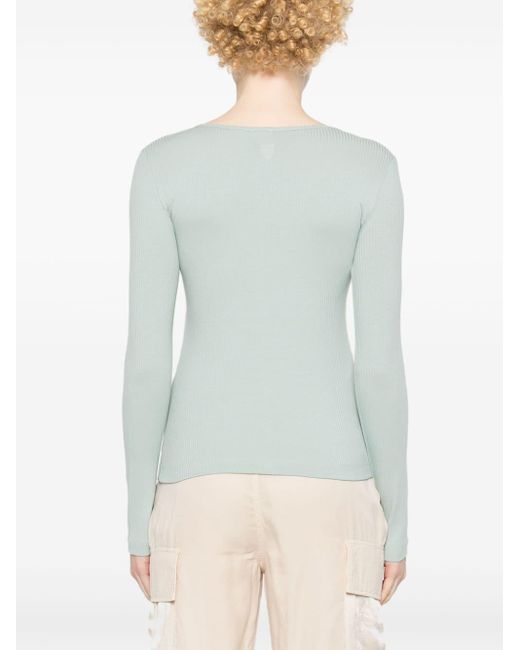 Pinko Blue Cut-out Ribbed Top