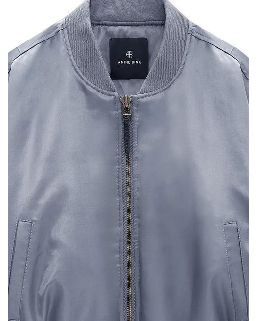 Anine Bing Blue Cropped Leon Bomber