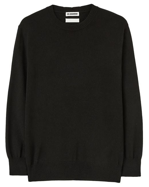 Jil Sander Black Crew-Neck Wool Jumper