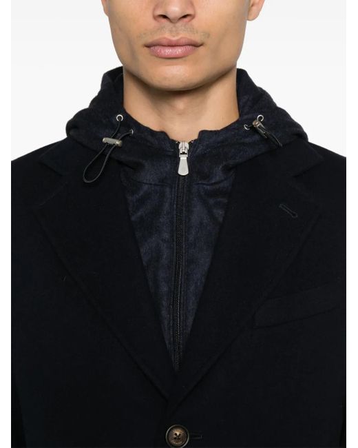Abrigo A Paneles Eleventy de hombre de color Black