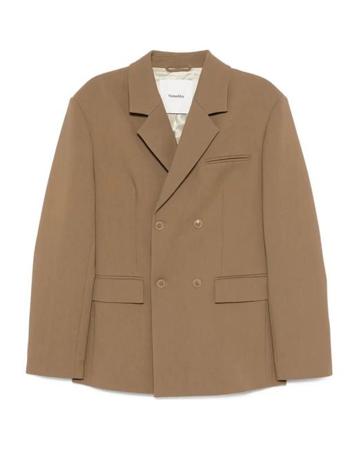 Nanushka Natural Double-Breasted Blazer