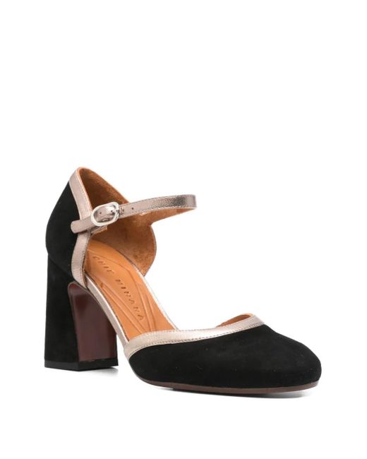Chie Mihara Black 85Mm Ankle-Strap Block-Heel Pumps