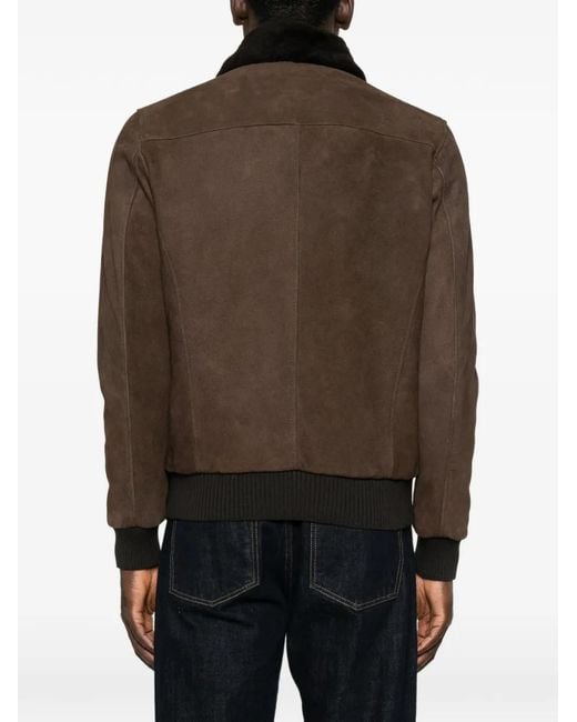 Barba Napoli Brown Suede Coat for men