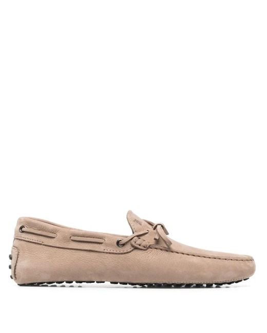 Tod's Brown Gommino Driving Shoes In Nubuck for men