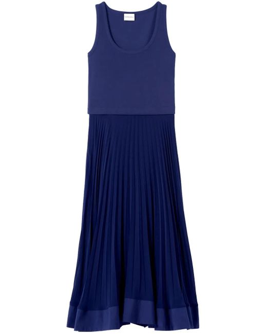 Claudie Pierlot Blue Pleated-Skirt Maxi Dress