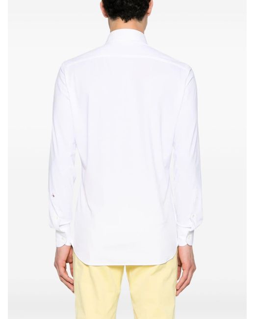 Glanshirt Stretch Overhemd in het White voor heren