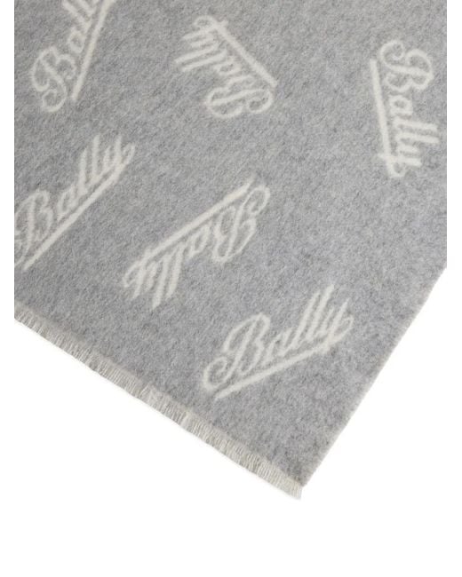 Bally Gray Logo-Motif Scarf