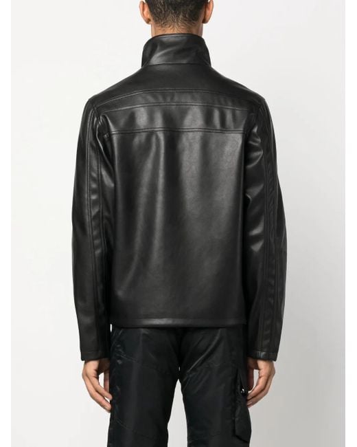 GmbH Black High-Neck Zip-Up Jacket for men
