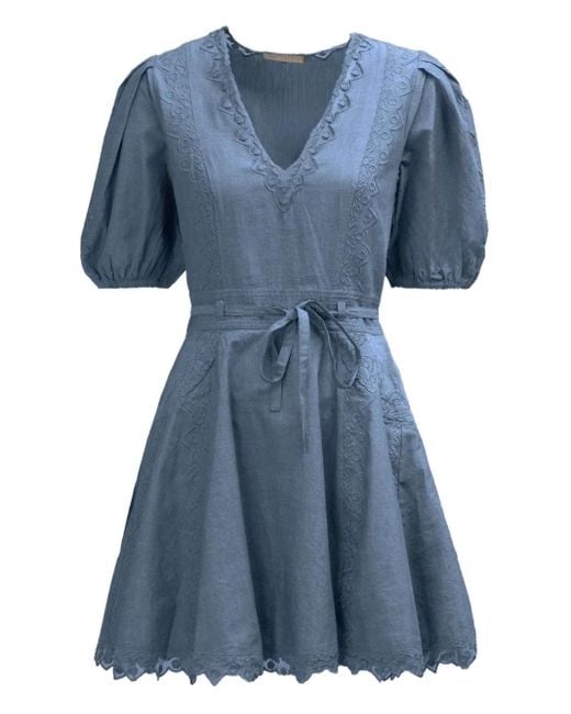 Ulla Johnson Blue Puff-Sleeve Dress