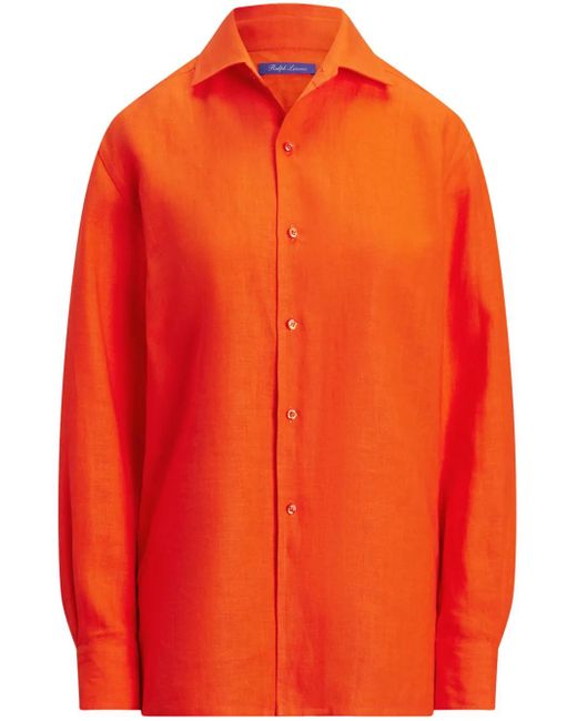 Ralph Lauren Orange Chemise En Lin