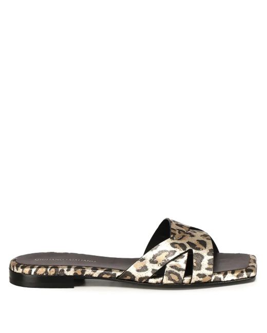 Giuliano Galiano Black Leather Slides