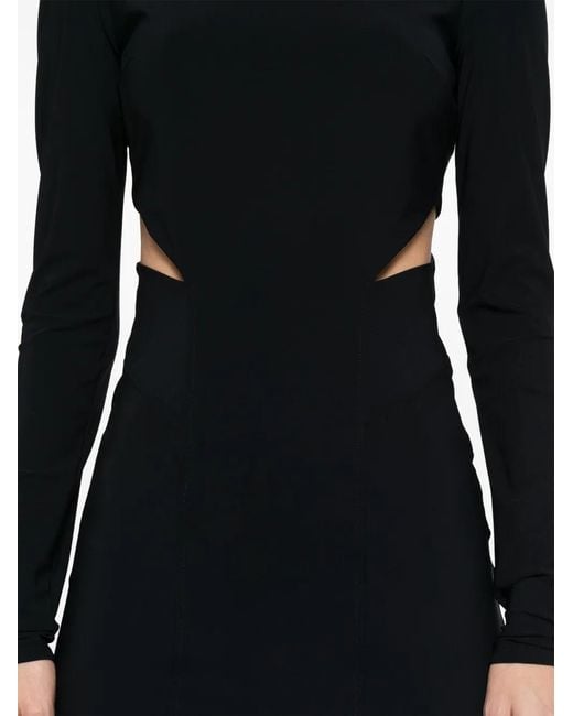 Patrizia Pepe Black Cut-Out Midi Dress