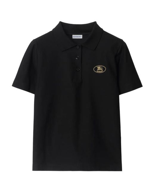Burberry Black Cotton Polo Shirt