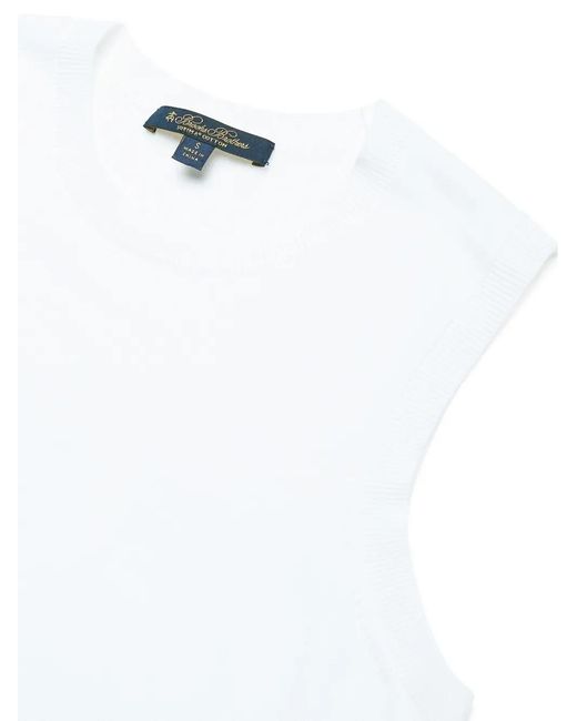 Brooks Brothers White Ribbed Jersey Top