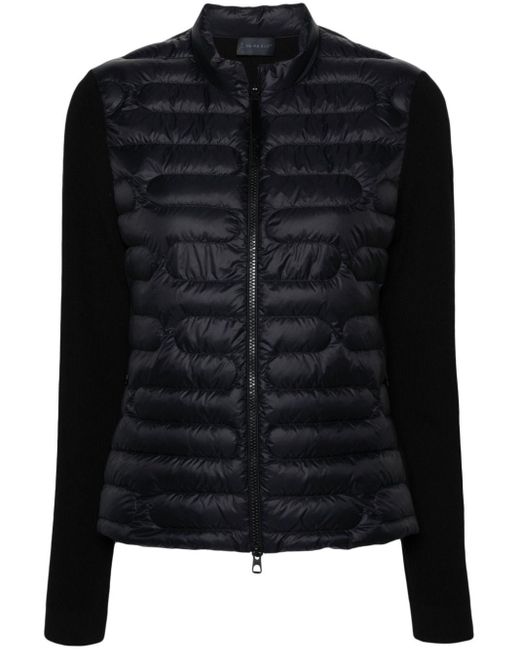 Moncler Black Cardigan Tricot Imbottito