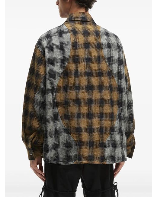 Song For The Mute Black Tartan-Pattern Shirt for men