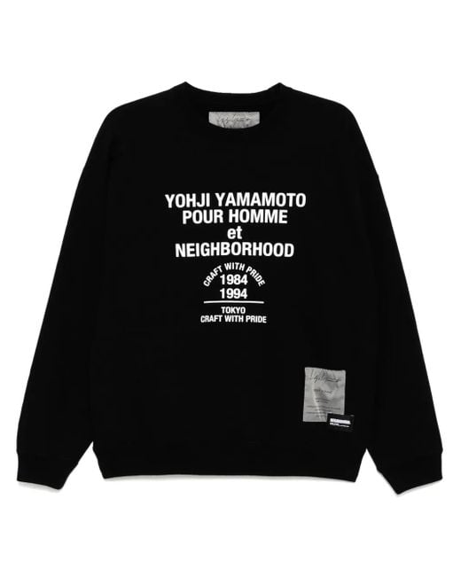 Yohji Yamamoto Black X Neighborhood Printed Long-Sleeves Sweatshirt for men
