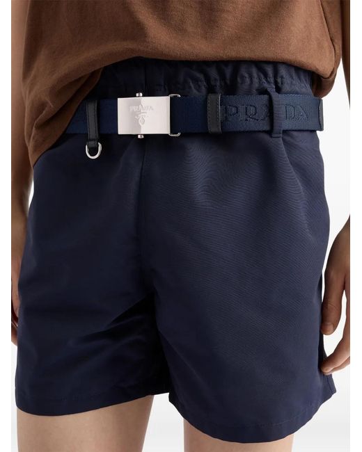 Prada Blue Logo-Tape Belt for men