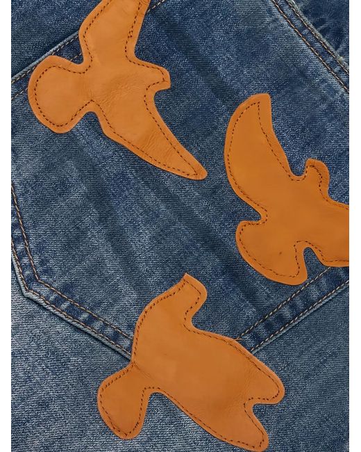 Kidsuper Blue Washed-Effect Dove-Detail Jeans for men
