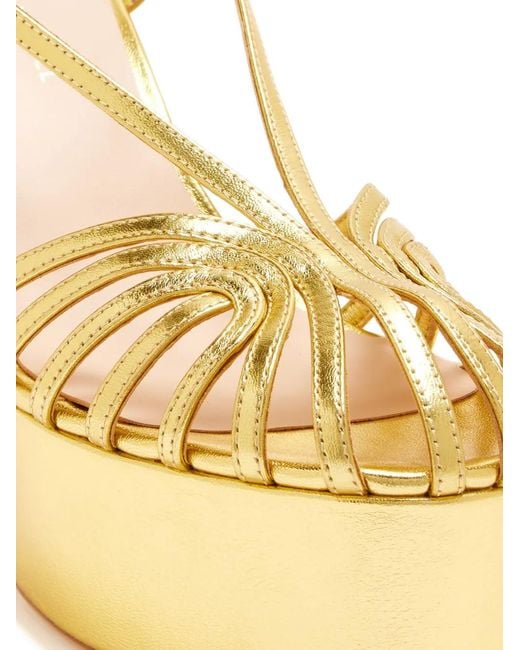 Loeffler Randall Metallic Caged Platform Sandals
