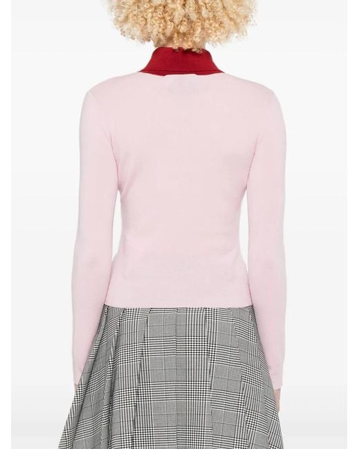 Self-Portrait Pink Merino Wool Cardigan