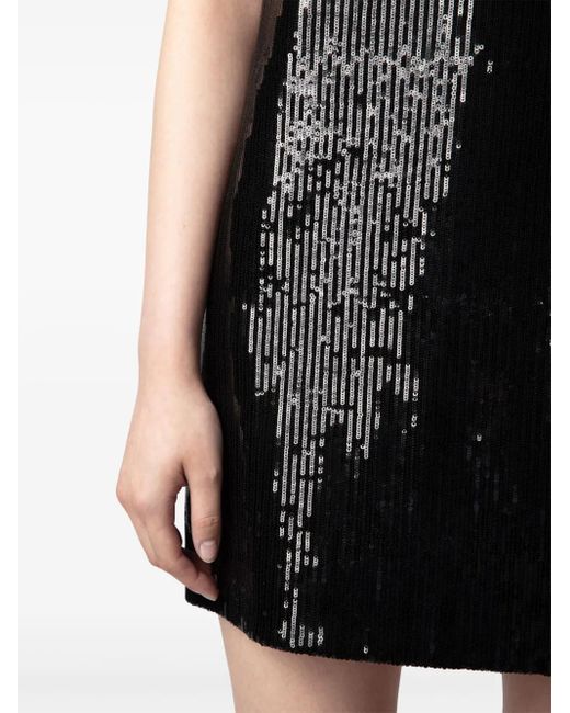Zadig & Voltaire Black Rashu Sequin Mini Dress