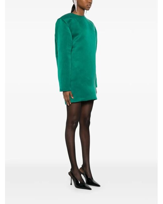 Saint Laurent Silk Mini Dress in Green | Lyst Saint Laurent Silk Mini Dress in Green | Lyst