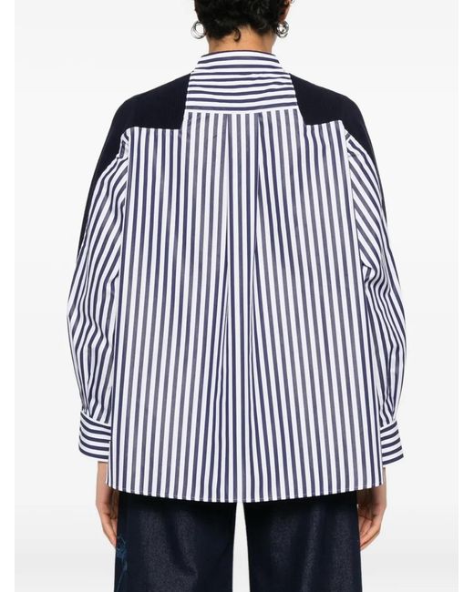 Sacai Blue Cotton Cardigan