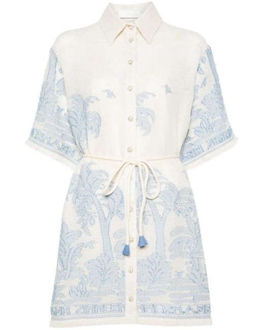 Zimmermann Ottie ベルテッド ミニドレス White