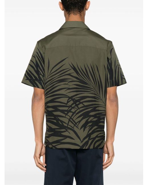 Moncler Green Graphic-print Cotton Shirt for men