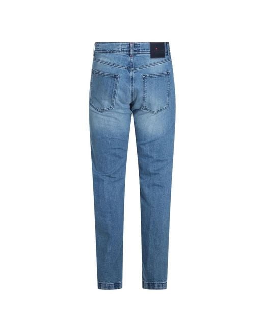 Kiton Blue Washed Jeans for men