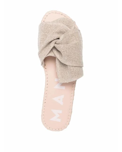 Manebí Natural Ruched Open-Toe Espadrilles
