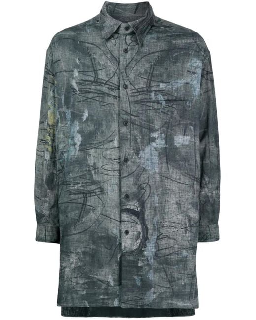 Yohji Yamamoto Overhemd Met Lange Mouwen in het Gray voor heren