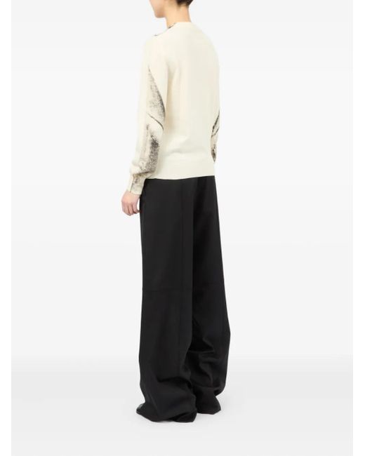 MM6 by Maison Margiela White Abstract-Print Sweater