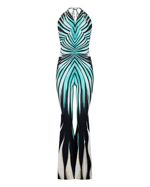 Roberto Cavalli Blue Ray Of Sea-Print Jumpsuit