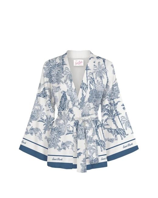 Mc2 Saint Barth Blue Carly Short Kimono