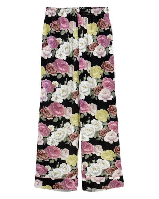 Pantaloni A Fiori di Sleeper in White