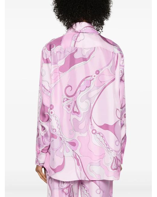 Emilio Pucci Blouse Met Orchidee-Print in het Pink