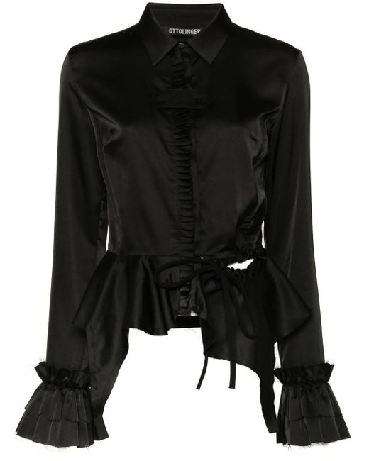 OTTOLINGER Black Hemd Mit Volants