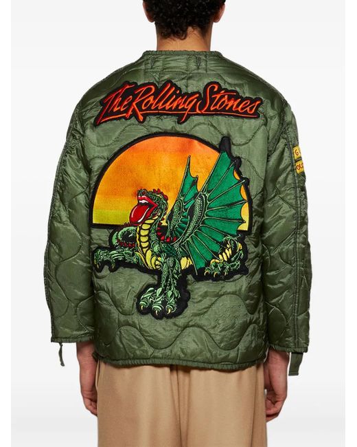 MadeWorn Green Rolling Stones Liner Jacket for men