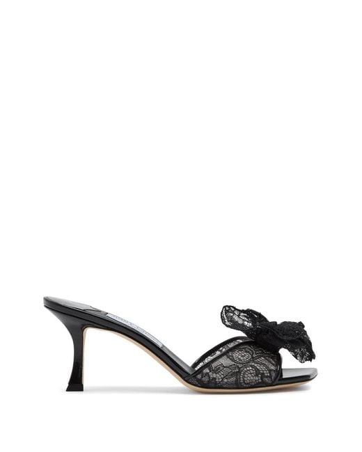 Jimmy Choo Black Mules Skye Corsage À Détail De Nœud