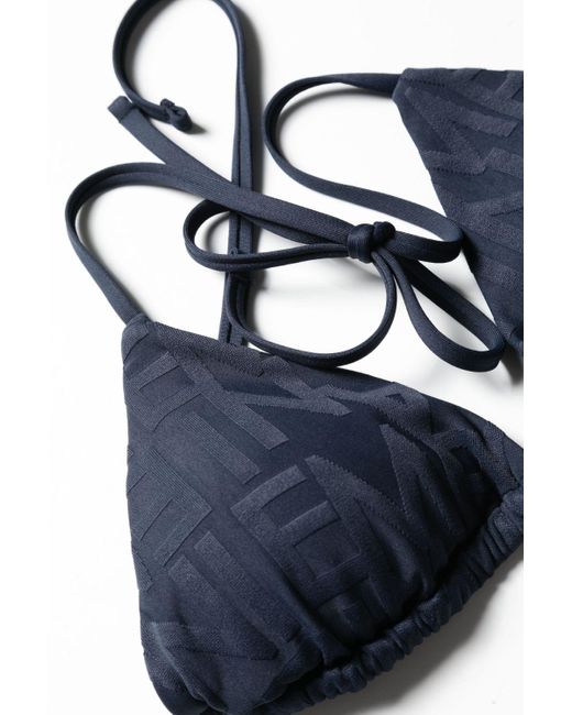 Emporio Armani Bikini Met Logo-jacquard in het Blue