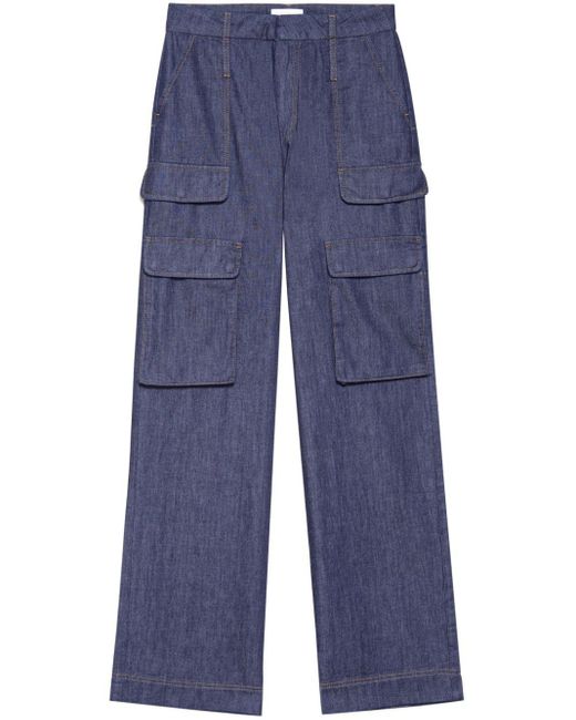 FRAME Blue Straight-leg Cargo-pocket Trousers