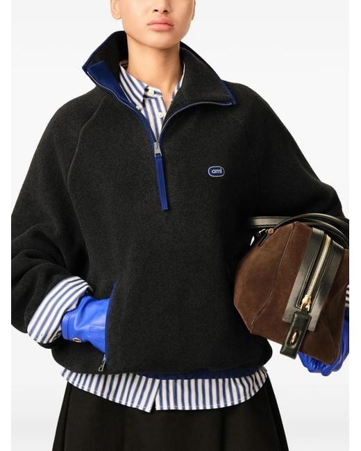 AMI Fleece Jack Met Ami-Patch in het Black